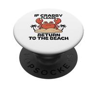 Si Crabby s'il Vous plaît, retournez à la Plage pour des Vacances d'été Amusantes PopSockets PopGrip Adhésif