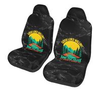 Si Dieu Le Veut Et Le Ruisseau Ne Monte Pas Protection Couvre Sieges Respirant Housses De Protection Sièges Confortable Housse De Siege Voiture pour Camionnette SUV 2 Pièces