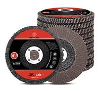 SI FANG Lot de 10 disques à lamelles grain 180 - 10,2 x 1,6 cm - En oxyde d'aluminium - Pour meuleuse d'angle - Pour mélange, soudage, meulage et finition