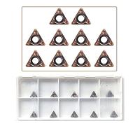 SI FANG Lot de 10 inserts en carbure de tungstène indexables pour mini machine à chanfreiner pneumatique, lame remplaçable en acier tungstène, outil de tournage, coupe et chanfreinage, dans une boîte