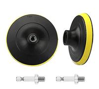 SI FANG Lot de 2 patins de ponçage auto-agrippants de 7,6 cm avec adaptateur de perceuse hexagonale à filetage M10, disques de ponçage en caoutchouc pour meuleuse d'angle, polisseuse de perceuse (12 000 tr/min)