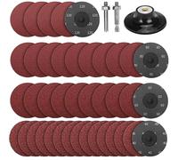 SI FANG Lot de 41 disques de ponçage à verrouillage à rouleau de 7,6 cm, grain 40, 60, 80, 120, disques de ponçage à changement rapide, disque de ponçage pour meuleuse, accessoires de support de