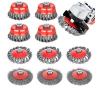 SI FANG M14 brosse à roue en fil d'acier torsadé pour meuleuse d'angle enlèvement de peinture ébavurage fort noeud torsadé rotatif 5pcs 100mm