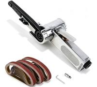 SI FANG Mini Ponceuse à Bande Pneumatique 10x330mm, Lime à Air | Comprimé avec 30Pcs Bandes Abrasives (60/80/120 Grain), Ponceuse de Détail pour Polissage Métal, Soudure, Bois et Bricolage