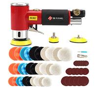 SI FANG Mini Ponceuse Excentrique Pneumatique à Air Comprimé 48Pcs avec Disques 25mm/50mm/75mm, Ponceuse Orbitale, Polisseuse Carrosserie Complète avec Accessoires