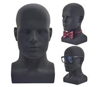 si fi Tête de mannequin en PVC noir mat pour affichage de perruque, poupées, écouteurs, console de jeu, chapeaux, perruques, bijoux (L90-Noir mat)