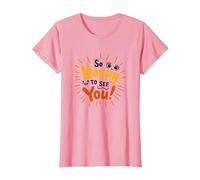 Si Heureux de Vous Voir ! Sentiment de Salutation Joyeux T-Shirt, Femme, Rose, 3XL