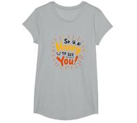 Si Heureux de Vous Voir ! Sentiment de Salutation Joyeux T-Shirt, Fille, Gris Chiné, S