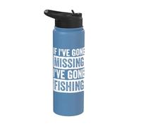 Si j'ai disparu, je suis parti pêcher Stainless Steel Insulated Water Bottle