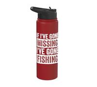 Si j'ai disparu, je suis parti pêcher Stainless Steel Insulated Water Bottle