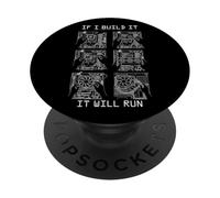 Si Je Le construis, il fonctionnera avec Funny PC Builder Computer Nerd Gamer PopSockets PopGrip Adhésif