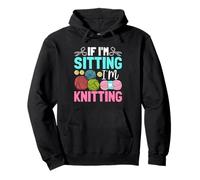 Si je suis assise, je tricote de façon amusante Sweat à Capuche