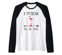 Si je suis bourrée, c'est de sa faute Wine Flamingo Matching Couples Manche Raglan