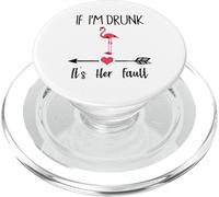 Si je suis bourrée, c'est de sa faute Wine Flamingo Matching Couples PopSockets PopGrip pour MagSafe