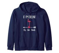Si je suis bourrée, c'est de sa faute Wine Flamingo Matching Couples Sweat à Capuche