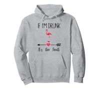Si je suis bourrée, c'est de sa faute Wine Flamingo Matching Couples Sweat à Capuche