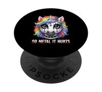 Si Le métal Fait Mal à Un Joli Visage de Licorne maléfique PopSockets PopGrip Adhésif