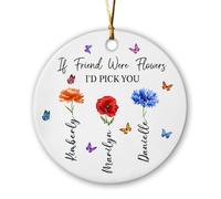 Si Mes Amis Étaient des Fleurs, Je Te Choisirais Ornement Suspendu Drôle Décoration De Noël A Suspendre Décoratifs Pendentif De Noël pour Salon Jardin Mariage