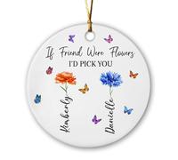 Si Mes Amis Étaient des Fleurs, Je Te Choisirais Ornement Suspendu Drôle Décoration De Noël A Suspendre Céramique Pendentif De Noël pour Salon Mariage Maison