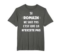 Si Romain ne Sait Pas personnalisé Humour prénom Romain T-Shirt, Homme Grandes Tailles, Asphalte, 2X Tall