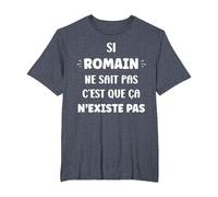 Si Romain ne Sait Pas personnalisé Humour prénom Romain T-Shirt, Homme Grandes Tailles, Bleu Chiné, 2X Tall