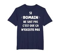 Si Romain ne Sait Pas personnalisé Humour prénom Romain T-Shirt, Homme Grandes Tailles, Bleu Marine, 2X Tall