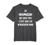 Si Romain ne Sait Pas personnalisé Humour prénom Romain T-Shirt, Homme Grandes Tailles, Chiné Foncé, 2X Tall