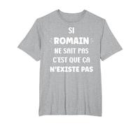 Si Romain ne Sait Pas personnalisé Humour prénom Romain T-Shirt, Homme Grandes Tailles, Gris Chiné, 2X Tall