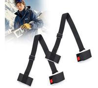 SI SEN 2 Pièces Sangle de Transport, Sangle De Transport De Ski Et De Bâton De Ski, Sangles De Ski pour Le Transport, pour Transporter Facilement Votre Équipement de Ski (Noir)