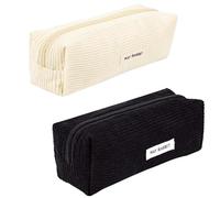 SI SEN 2 Pièces Trousse en Velours Côtelé, Trousse d'École en Velours Côtelé, Trousse Scolaire Facile à Transporter, pour Trousse Scolaire Adolescentes