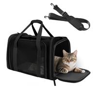 Si Sen BoîTe De Transport pour Chat - 45 X 30 X 30 Cm - avec Grille sur Trois CôTéS - Pliable - Convient pour Les Chats Et Les Chiens De Moins De 6 Kg - M - Gris