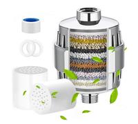 SI SEN Filtre de Douche à 20 Étapes, Filtre de Douche Anti Calcaire Avec 2 Cartouches Filtrantes,Filtre Douche Anti Calcaire pour Éliminer le Chlore et le Fluorure