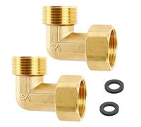 SI SEN Lot de 2 Coudes de 3/4" - 90 ° m&m's - En laiton - 3/4" - IG x AG DN20 - Raccord Coudé à 90 ° - Convient pour le Chauffage Central, l'Irrigation et les Raccords de Tuyaux Industriels, Etc