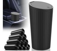 SI SEN Poubelle Voiture Interieur, Poubelle Voiture Avec Couvercle, Poubelle Voiture Étanche Avec 10Pcs Sacs De Poubelle, pour Voiture, Maison, Bureau, Chambre à Coucher (Noir)