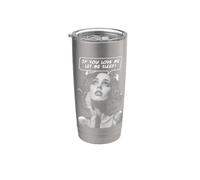 Si tu m'aimes, laisse-moi dormir, fille pop art sarcastique et drôle Gobelet isotherme en acier inoxydable double paroi