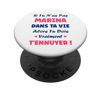 Si tu n'as Pas Marina Fille Drole Prénom Humour Marina PopSockets PopGrip Adhésif