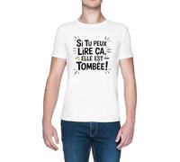 Si Tu Peux Lire Ça Elle Est Tombée Blanc Homme T-Shirt White Men's Tee