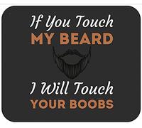 Si Tu Touches Ma Barbe, Je Te Toucherai Les Seins (Humour Viking) Mousepad Résistant À Usure Tapis De Souris Petit Mouse Pad pour Jeu Maison Travail 25X30Cm