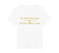 Si Vis Pacem Para Bellum - Proverbe Latin T-Shirt, Femme Grandes Tailles, Blanc, 3X