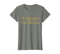 Si Vis Pacem Para Bellum - Proverbe Latin T-Shirt, Femme, Vert Kaki chiné, XL