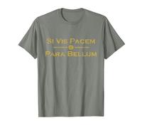 Si Vis Pacem Para Bellum - Proverbe Latin T-Shirt, Homme, Vert Kaki chiné, M