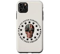 Si Vis Pacem Parabellum Betsy Ross USA Flag Skull Patriotic Coque pour iPhone 11 Pro Max