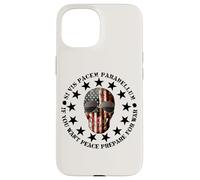 Si Vis Pacem Parabellum Betsy Ross USA Flag Skull Patriotic Coque pour iPhone 15