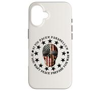 Si Vis Pacem Parabellum Betsy Ross USA Flag Skull Patriotic Coque pour iPhone 16