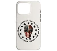 Si Vis Pacem Parabellum Betsy Ross USA Flag Skull Patriotic Coque pour iPhone 16 Pro