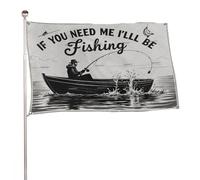 ? Si vous avez besoin de moi, je pêcherai ? Bannière de décoration extérieure durable de 3 x 5 pieds, drapeaux de bienvenue pour patio, drapeaux de jardin de printemps