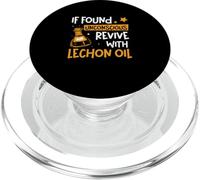 Si Vous êtes retrouvé inconscient, Faites revivre avec Lechon Oil Funny Lechon Fan PopSockets PopGrip pour MagSafe
