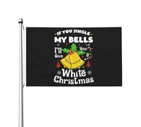 Si vous faites tinter mes cloches, je vous donnerai un drapeau de Noël blanc 3 x 5, bannière extérieure double face cool pour fête 3 x 5 pieds, si vous faites tinter mes cloches, je vous donnerai une