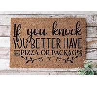 Si Vous Frappez, Vous Feriez Mieux De Prendre Une Pizza Tapis De Porte Ramasse La Saleté Tapis De Bain Durable Paillasson pour Balcon Cuisine Intérieur 40 X 60Cm