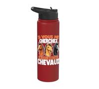Si Vous Me Cherches, Je Serai Avec Les Chevaux Stainless Steel Insulated Water Bottle